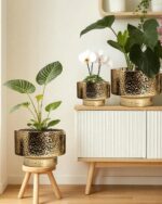 OXART Large Plant Pot, 12.2+10+7.7 inch Pots for Plants, Set of 3, Ceramic Plant... - Image 3