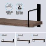 Floating Shelves - 24 Inch Wall Mounted Set of 3 Rustic Wood Shelves for Wall De... - Image 8