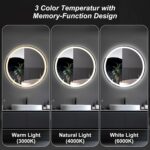 Sweetcrispy 36-Inch Round LED Bathroom Backlit Mirror with Lights, Circle Vanity... - Image 6
