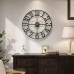 Cuspin Large Wall Clock, 24 Inch Black Clocks for Living Room, Modern Metal Roun... - Image 3