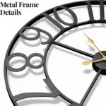 Cuspin Large Wall Clock, 24 Inch Black Clocks for Living Room, Modern Metal Roun... - Image 5