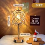 WELAISA-Crystal Table Lamp 3-Way Dimmable Nightstand Lamp with 2 USB Charging Po... - Image 7
