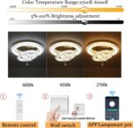 Glam Crystal Ring Chandeliers for Living Room Gold 32in Modern Led Flush Mount C... - Image 6