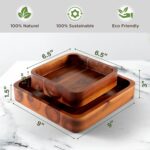 FANATU Wood Pistachio Snack Bowl with Shell Storage, Double Dish Holder Nut Bowl... - Image 3