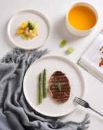 Famiware Porcelain Dinnerware Set, 24-Piece Modern Plate and Bowl Set, dish set ... - Image 5
