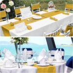 12 Pack Gold Satin Table Runner 12 x 108 Inch Long Premium Table Runners, for We... - Image 7