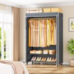 ULIFHOME H5C Plus Clothes Rack with Cover, Portable Closet for Hanging Clothes, ... - Image 3