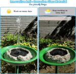 SAC SMARTEN ARTS Solar Fountain for Bird Bath with Solar Panel Resin Granite Roc... - Image 5