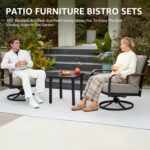 NATURAL EXPRESSIONS Outdoor Bistro Set, 3 Piece Patio Swivel Glider Rocking Chai... - Image 3