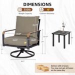 NATURAL EXPRESSIONS Outdoor Bistro Set, 3 Piece Patio Swivel Glider Rocking Chai... - Image 6