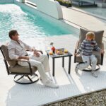 NATURAL EXPRESSIONS Outdoor Bistro Set, 3 Piece Patio Swivel Glider Rocking Chai... - Image 8