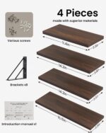 BAYKA Floating Shelves for Wall, Book Shelf for Bedroom, Decor Shelves for Livin... - Image 8
