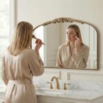 Besdomus Gold Large Arched Mirror: 40"x29" French Baroque Vintage Mirror - Tradi... - Image 4