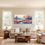 imjiayu Oversized Wall Art, Landscape Wall Art, Framed Artwork for Walls, Rustic... - Image 3