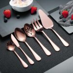 Berglander Stainless Steel Rose Gold Titanium Plated Flatware Serving Set 6 Piec... - Image 5