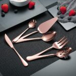 Berglander Stainless Steel Rose Gold Titanium Plated Flatware Serving Set 6 Piec... - Image 8