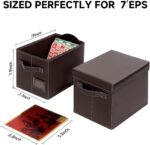 Brown Faux Leather 7-Inch Vinyl Record Storage Box 2 Pack – Holds 60 Records Eac... - Image 4