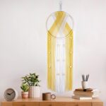 LB Yellow Macrame Wall Hanging - Boho Macrame Wall Decor - Bohemian Tassel Handm... - Image 4