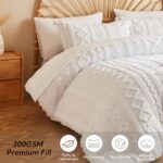 MR&HM White Boho Comforter Set, Farmhouse Bedding Set, Queen Bed in a Bag Set 7 ... - Image 4