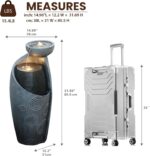 32''H Indoor Water Fountain with Warm LED Lights & Pump Elegant Vase Resin Water... - Image 3