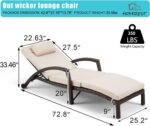 HOMREST Chaise Lounge Chairs Set of 2 for Outside, Adjustable 5 Position Outdoor... - Image 3