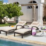 HOMREST Chaise Lounge Chairs Set of 2 for Outside, Adjustable 5 Position Outdoor... - Image 5