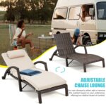 HOMREST Chaise Lounge Chairs Set of 2 for Outside, Adjustable 5 Position Outdoor... - Image 6