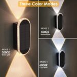 Solar Fence Lights Outdoor - 3000/4000/6000K 3 Modes, IP65 Waterproof Fence Ligh... - Image 3