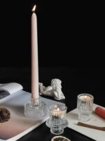 Vixdonos Glass Candlestick Holders Tealight Candle Holders for Table Centerpiece... - Image 4