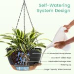 UOUZ Set of 3-10 Inch Self Watering Hanging Planters for Indoor Outdoor，Hanging ... - Image 5