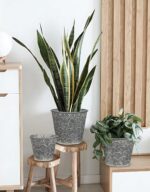 Silver Metal Rustic Flower Pots - 3 PCS Galvanized Planters Rustproof Durable Me... - Image 5