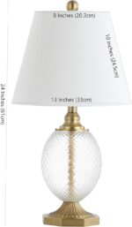Safavieh Lighting Collection Kaiden Clear/ Brass Gold 24-inch Bedroom Living Roo... - Image 4