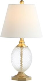 Safavieh Lighting Collection Kaiden Clear/ Brass Gold 24-inch Bedroom Living Roo... - Image 6