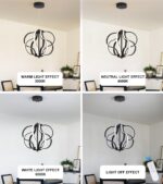 Modern Black LED Chandelier Ceiling Light Fixture, 8 Lights Hanging Pendant Ligh... - Image 6