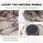 Natural Luxury Marble Fruit Bowl – Large 7.8-Inch Calacatta Viola Marble for Kit... - Image 5