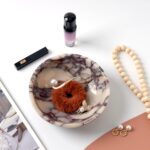 Natural Luxury Marble Fruit Bowl – Large 7.8-Inch Calacatta Viola Marble for Kit... - Image 6