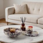 Natural Luxury Marble Fruit Bowl – Large 7.8-Inch Calacatta Viola Marble for Kit... - Image 7