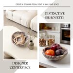Natural Luxury Marble Fruit Bowl – Large 7.8-Inch Calacatta Viola Marble for Kit... - Image 8
