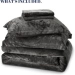 PHF Crushed Velvet Comforter Set King Size, 5-Piece Luxury Winter Bedding Sets w... - Image 5