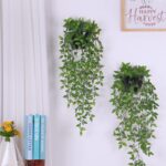 Artificial Hanging Plants,2 Pack Fake Wall Plants,Faux Mandala Vines Potted Plan... - Image 5