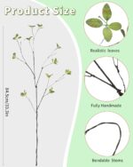 5pcs Artificial Ficus Branches 33.3 Inch Faux Ficus Stems Greenery Plants for Va... - Image 7
