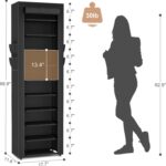 VTRIN Vertical Narrow Shoe Rack Organizer 10 Tier Tall Shoe Shelf Holds 20-22 Pa... - Image 4