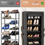 VTRIN Vertical Narrow Shoe Rack Organizer 10 Tier Tall Shoe Shelf Holds 20-22 Pa... - Image 7
