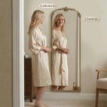 Besdomus Vintage Arched Standing Mirror: 21"x56" Gold Large Floor Full Length Mi... - Image 3