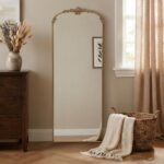 Besdomus Vintage Arched Standing Mirror: 21"x56" Gold Large Floor Full Length Mi... - Image 4