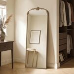 Besdomus Vintage Arched Standing Mirror: 21"x56" Gold Large Floor Full Length Mi... - Image 6