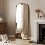 Besdomus Vintage Arched Standing Mirror: 21"x56" Gold Large Floor Full Length Mi... - Image 7