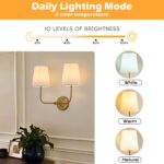PASSICA DECOR Vintage Gold 2-Light Battery Operated Double Wall Sconce with Dual... - Image 5
