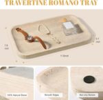 Koville Romano Travertine Tray, 12"x8" Natural Stone Vanity Tray for Countertop ... - Image 3