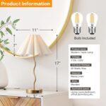 EOEYYOYB Pleated Table Lamp, Table Lamp for Bedroom, Bedside Lamps for Nightstan... - Image 3